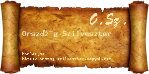 Ország Szilveszter névjegykártya