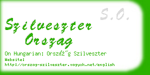 szilveszter orszag business card